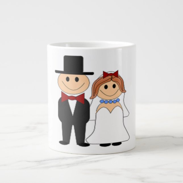 TAZA DE CAFÉ GIGANTE BRIDE Y GROOM (Frente)