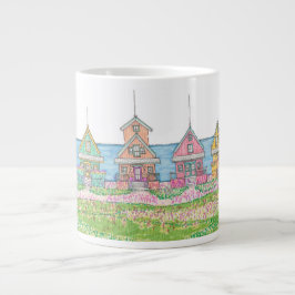 Taza De Café Gigante Bright Beach Cottage Jumbo Mug