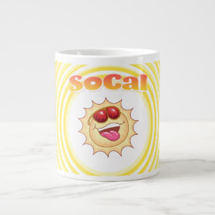 Taza De Café Gigante Brillante Sol Sonriente de SoCal