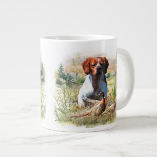 Taza De Café Gigante Brittany Spaniel – Campo, Enfoque, Faisán, Arte