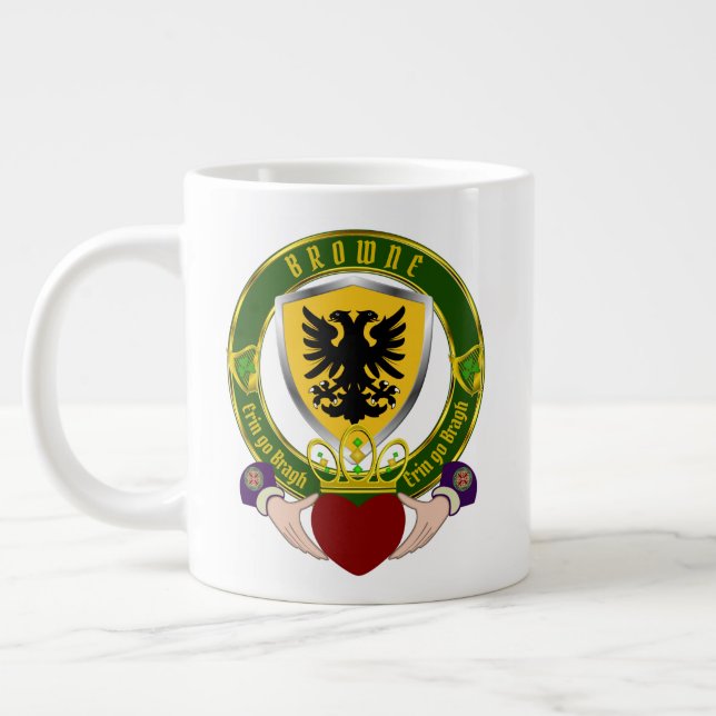 Taza De Café Gigante Browne Irish Shield w/Claddagh (Izquierda)