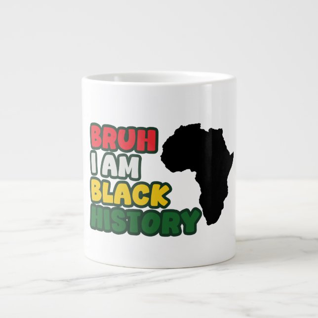 Taza De Café Gigante Bruh, Soy Historia Negra (Frente)