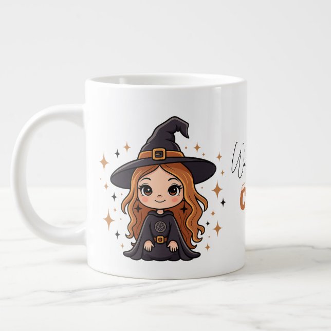 Taza De Café Gigante Bruja malvada de Halloween | Spooky Adorable (Izquierda)