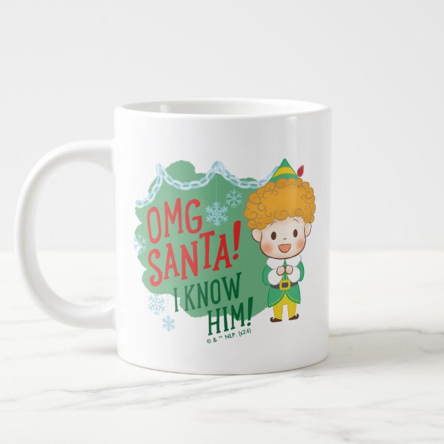 Taza De Café Gigante ¡Buddy el Elf Dios mío Santa! ¡Lo Conozco! (Izquierda)