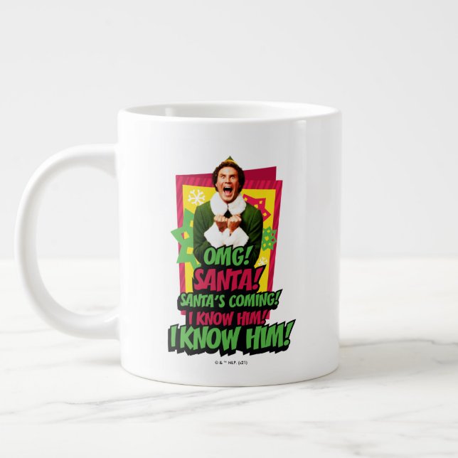 Taza De Café Gigante Buddy the Elf | ¡Dios mío! ¡Santa! (Izquierda)