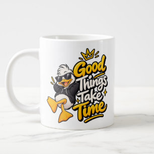 Taza De Café Gigante Buenas Cosas Toman Tiempo Camiseta Divertida Pato 