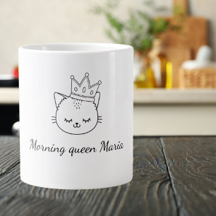 Taza De Café Gigante Buenos días Reina personalizable Mug