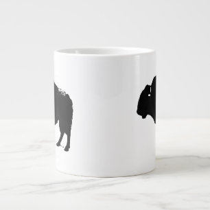 Taza De Café Gigante Búfalo de arte pop negro y blanco