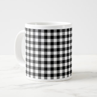 Taza De Café Gigante Buffalo Gingham Black And White Check Therma