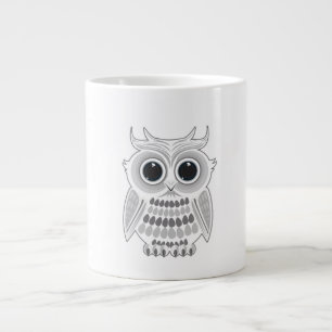 Taza De Café Gigante Búho Blanco Adorable Ojos Grandes Animal Del Bosqu