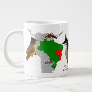 Taza De Café Gigante Bulbuls de terremotos rojos en Brasil, de RoseWrit
