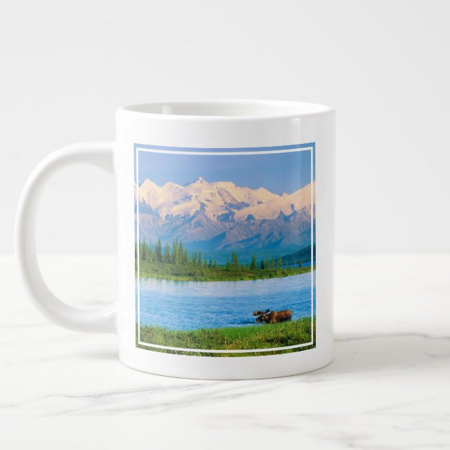 Taza De Café Gigante Bull moose in Wonder Lake (Izquierda)