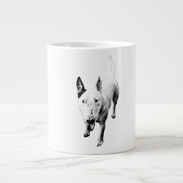 Taza De Café Gigante Bull Terrier Mug – Soulful Grit, Front and Center (Frente)