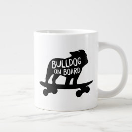 Taza De Café Gigante Bulldog a bordo | Skateboarding Dog Silhouette