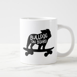 Taza De Café Gigante Bulldog a bordo Skateboarding Dog Silhouette