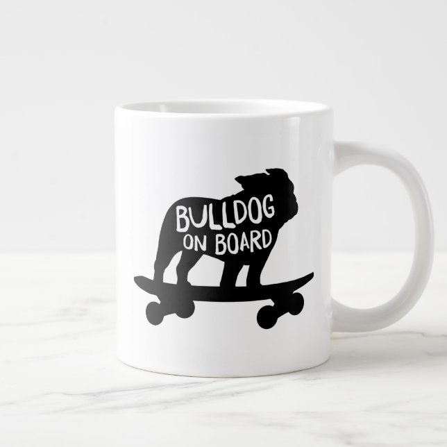 Taza De Café Gigante Bulldog a bordo | Skateboarding Dog Silhouette (Derecha)