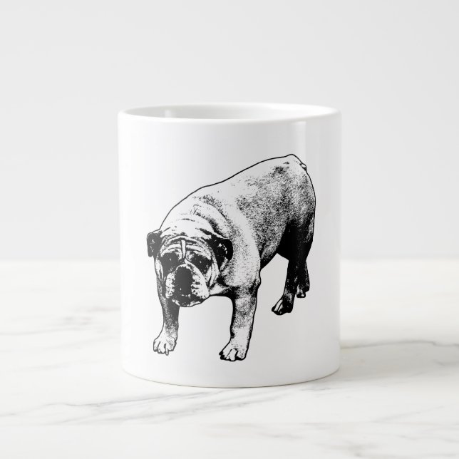 Taza De Café Gigante Bulldog Crisp Noel (Frente)