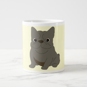 Taza De Café Gigante Bulldog Francés Bebe Gris, Crema,