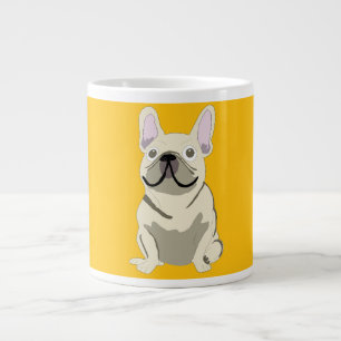 Taza De Café Gigante Bulldog Francés Crema