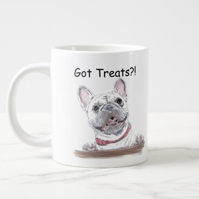 Taza De Café Gigante Bulldog francés súper cuto | Obtener tratamientos (Izquierda)