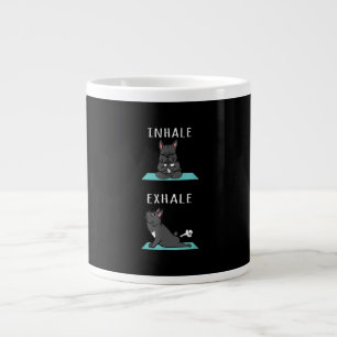 Taza De Café Gigante Bulldog francés Yoga Inhale Exhale Gracioso Regalo