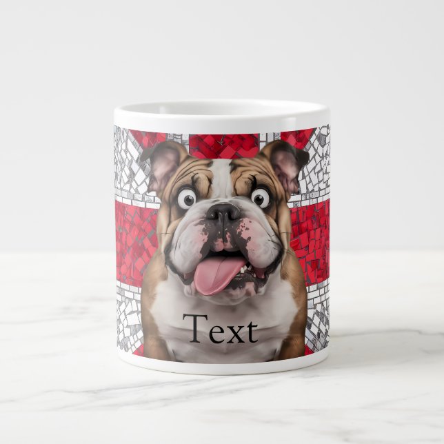 Taza De Café Gigante Bulldog inglés gracioso (Frente)