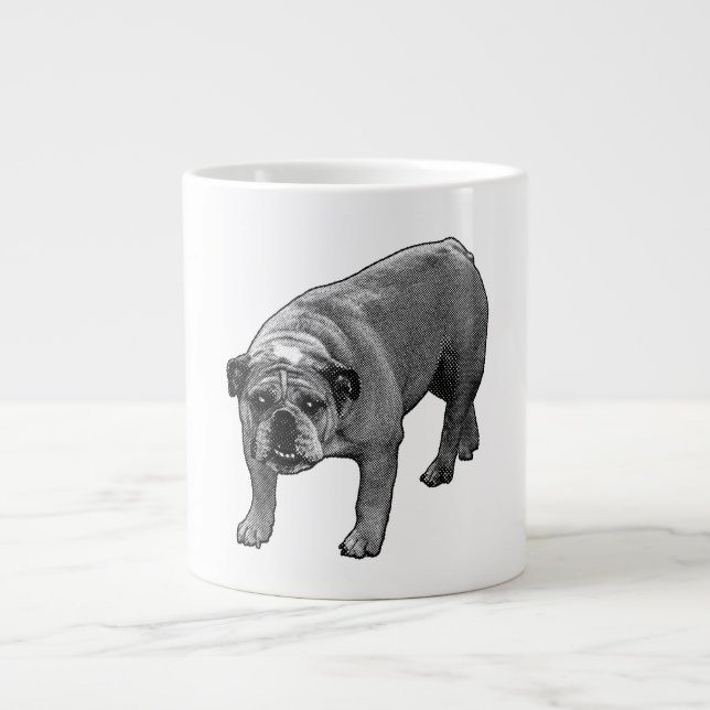 Taza De Café Gigante Bulldog Merry Dot Brew (Frente)