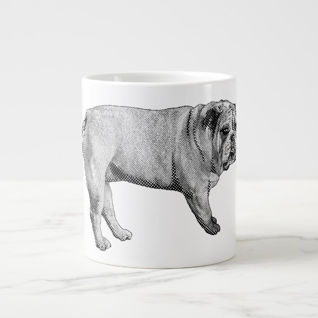 Taza De Café Gigante Bulldog Noel Mug (Frente)