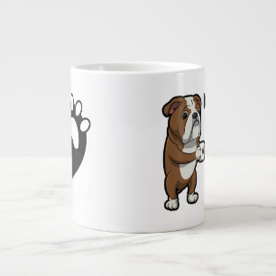 Taza De Café Gigante Bulldog Raza de Perro y Café por la mañana