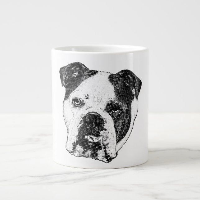 Taza De Café Gigante Bulldog Twinkle-Lit Brew (Frente)