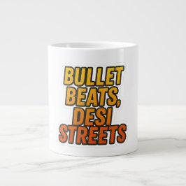 Taza De Café Gigante Bullet Beats, Desi Streets – Punjabi Biker Mug Des