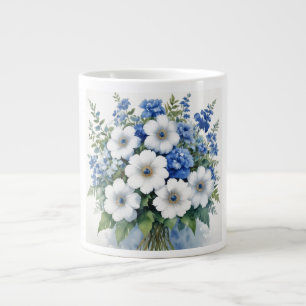 Taza De Café Gigante Bunch of Flowers Elegant Watercolor