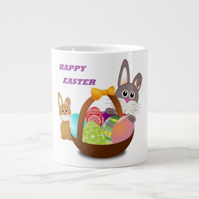 TAZA DE CAFÉ GIGANTE BUNNY "FELIZ ORIENTAL" (Frente)