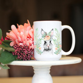 Taza De Café Gigante Bunny floral