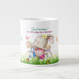 Taza De Café Gigante Bunny Morning Bike Mug