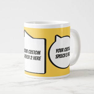 Taza De Café Gigante Burbujas de texto y discurso de color personalizad