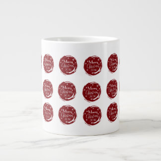 Taza De Café Gigante Burgundy Elegant Circles Christmas   