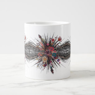 Taza De Café Gigante Burst floral tribal - Mug jumbo especial