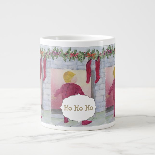 TAZA DE CAFÉ GIGANTE BUSCANDO SANTA (Frente)