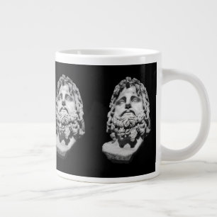 Taza De Café Gigante Busto de mármol grecorromano clásico en blanco y n