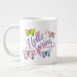 Taza De Café Gigante Butfly Hello Spring