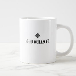 Taza De Café Gigante Caballero Templario de Jerusalén Cruz Cruzado Deus