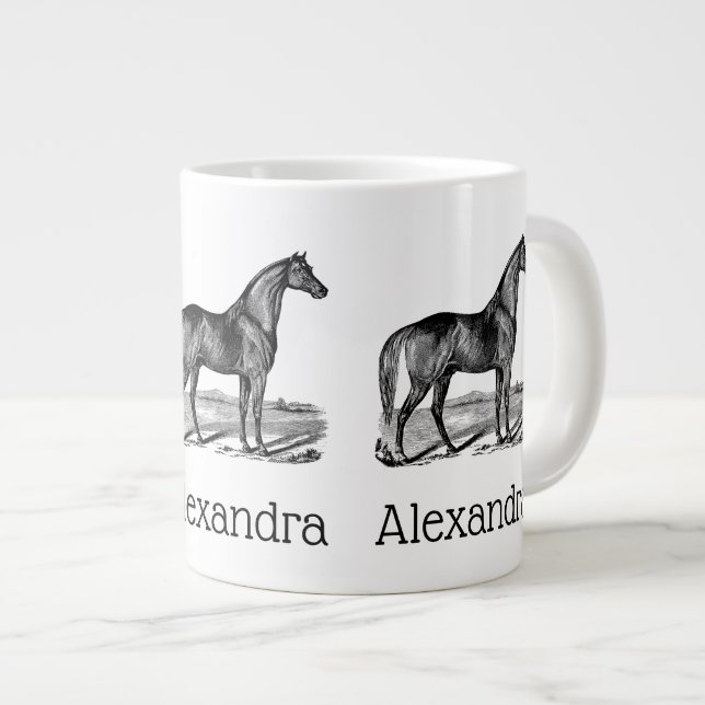 Taza De Café Gigante Caballo Antiguo de Pie (Derecha)