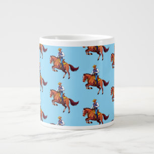 Taza De Café Gigante Caballo que se encabrita con el hombre