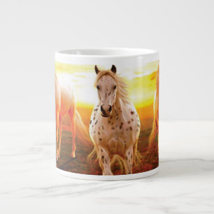 Taza De Café Gigante Caballos al atardecer lanzando almohada
