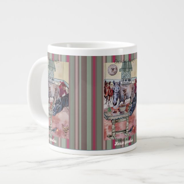 Taza De Café Gigante Caballos personalizados (Izquierda)