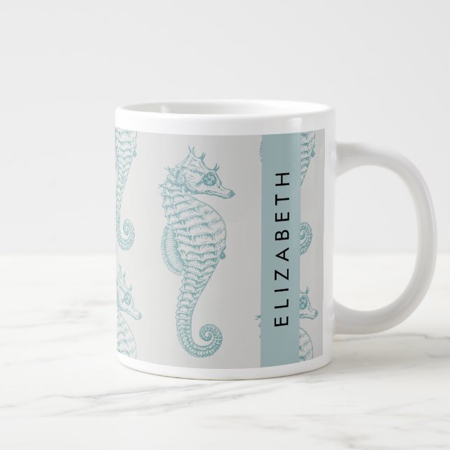 Taza De Café Gigante Caballos tropicales de mar, patrón de caballito de (Derecha)