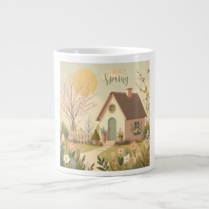 Taza De Café Gigante Cabaña de campo floral/primavera