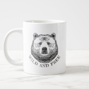 Taza De Café Gigante Cabeza De Oso, Silvestre Y Libre, Ilustracion Derr