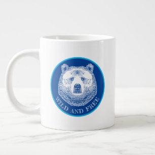 Taza De Café Gigante Cabeza De Oso, Silvestre Y Libre, Ilustracion Derr